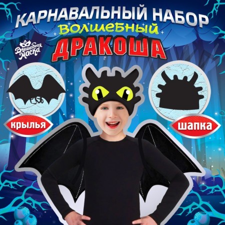 Carnival set of "Dragosha": wings and hat