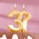 Candle in the Cake "Fine", number 3?, Golden metallic, 6.5 cm