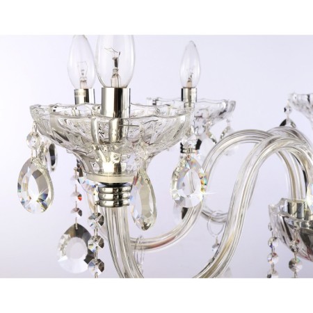 Suspended classic chandelier with crystal Ambrella Light, Classic, TR4906, 8HE14, Color Chrome-4