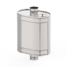 A tank on a pipe for a furnace 43 l, d 115 mm, stainless steel 0.8 mm (fitting 3/4 
