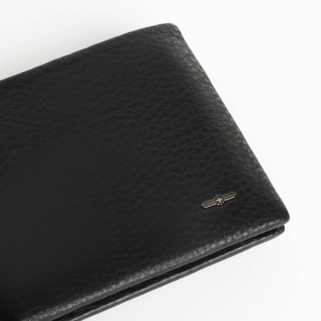Male purse for magnet, clip for bills, separation for SIM cards, black color-2