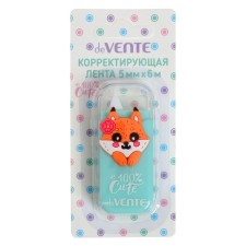 Correcting tape 5 mm x 6 m, DEVENTE 100% Cute. FOX Front applicator, in a blister