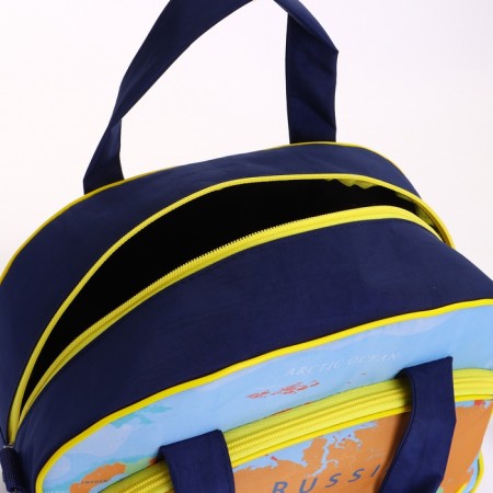 Small suitcase 20 ”, a road bag with a zipper, blue/orange color-11
