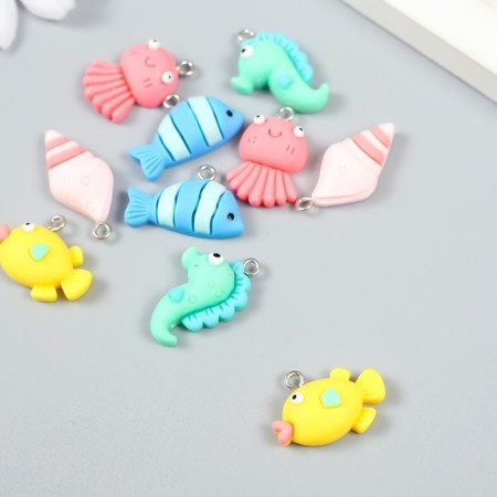 Decor for creativity plastic "Underwater world with a loop" mix 0.7x1.4x2.1 cm-1