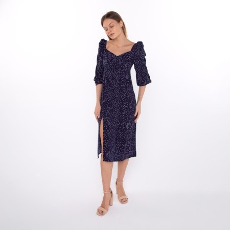 Women's dress, dark blue color, size 46-1