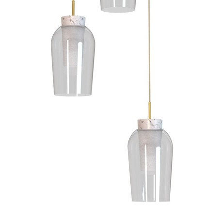 Mantra Nora, E27, 3x20W chandelier, gold color, marble-1