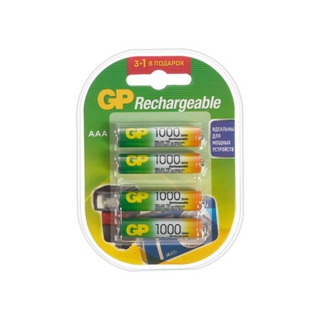 Battery GP, Ni-MH, AAA, HR03-4BL, 1.2V, 1000 mAh, blister, 3+1 pcs.-2