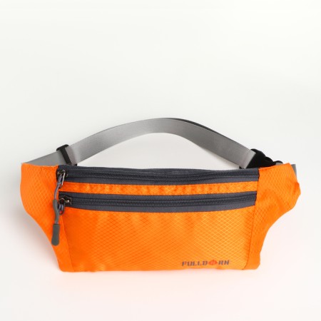 Lightning waist bag, 2 outer pockets, orange color-1