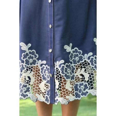 Female skirt, size 44, blue color-5