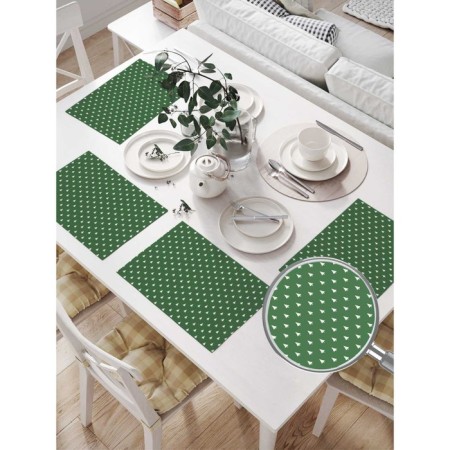 Set of napkins for setting the table "Christmas trees Naiv", rectangular, size 32x46 cm, 4 pcs-1