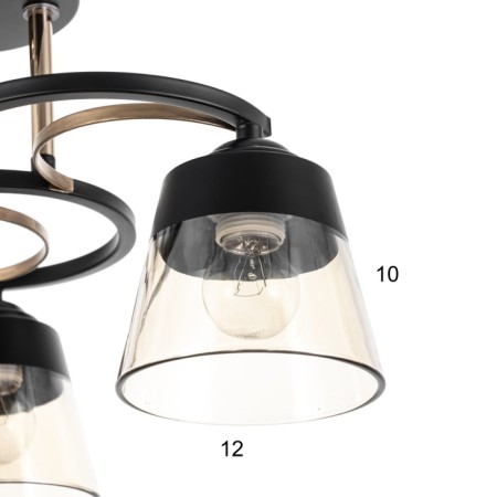 Rory chandelier 3he27 40w Black 44x44x17.5 cm-4