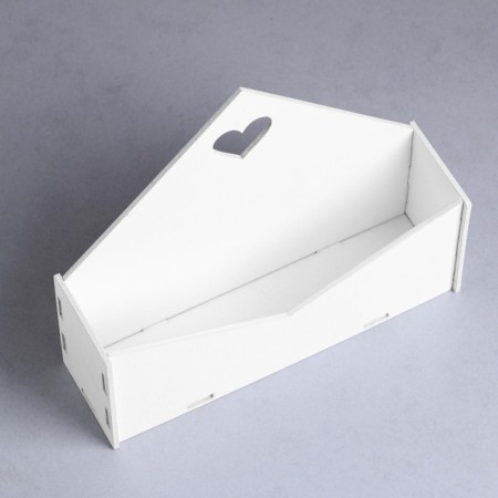 Kashpo wooden 21 × 6 × 18 cm envelope "Good heart", white give beautifully-2