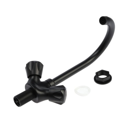 Kitchen mixer Zein Z3665, two-wound, pour height 22 cm, ABS plastic, black-6