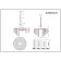 Suspended EVOLUCE lamp. Sle260103-05. Reggio. 5x40 watts, E14, 55x55x45 cm, Shampan