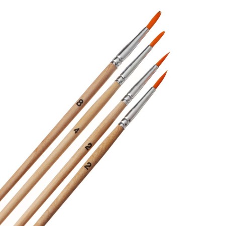 System Synthetics 4 pieces, No. 2, round, blister, wooden handle-1