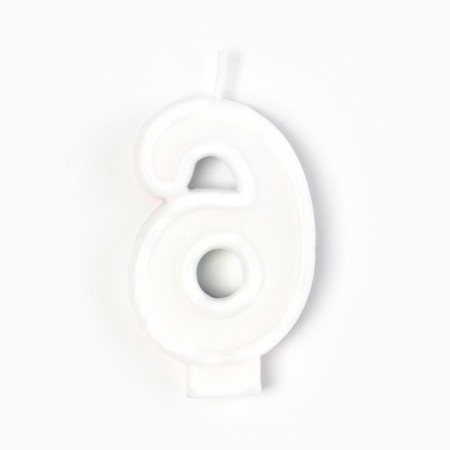 Candle for a cake, number 6 "Happy Birthday".-2