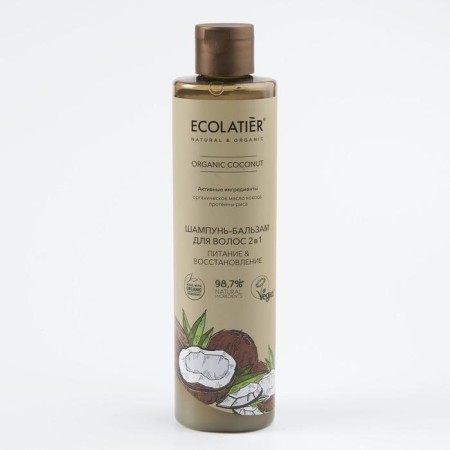 Hair shampoo 2 in 1 Ecolatier Green, "Power & Restoration", 350 ml