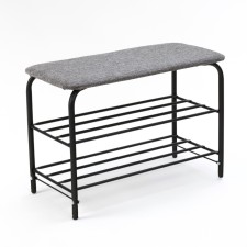 LAKSI shoe stand, 640x310x460, black matte/linen gray