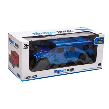 Radio -controlled jeep "Hamer", light, works from batteries, 1:18, blue color-4