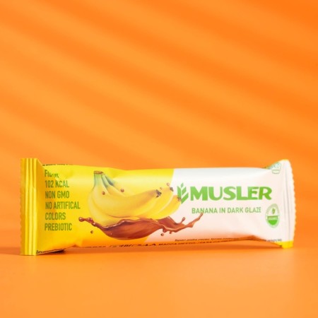Muslin Baton Musler Banana in dark glaze, 30 g
