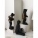 Set of figures "Frog", Polystone, 38 cm, black-gold color