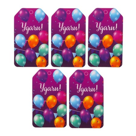 A set of nameplate "wishes" purple background, 4 types, 20 pieces, 5.5 x 8 cm-3