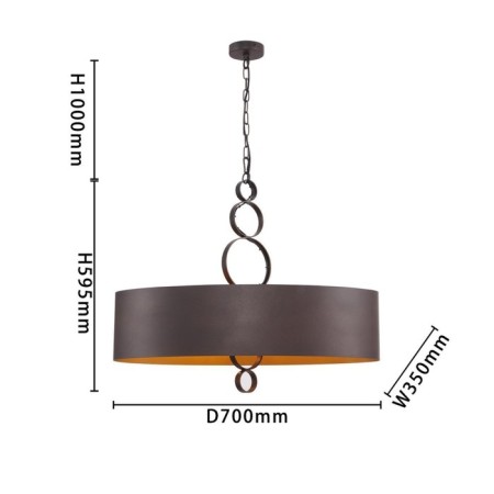 Suspending chandelier Ferrous 350 mm, E14 240W-2