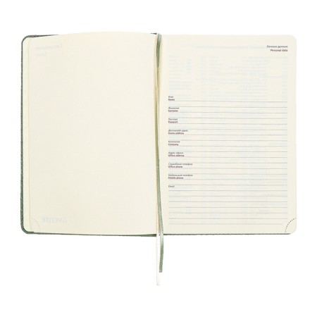 Gift Davente.clair: Diaoon Lowed A5 136 sheets, hard cover, block 70, green + ballpoint pen-7