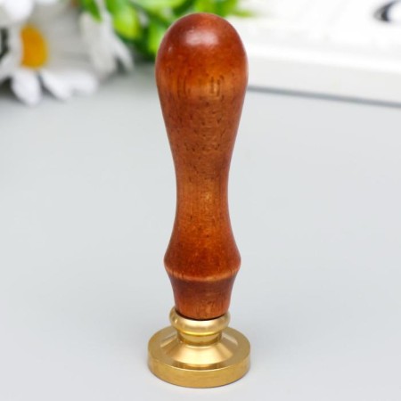 Printing for wax with a wooden handle "Crown with the letter E" 9x2.5x2.5 cm-2