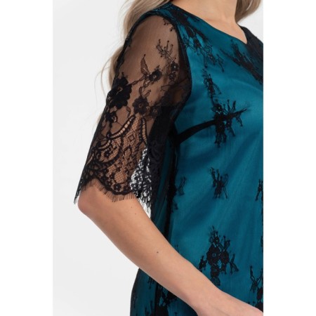 Women's dress, size 42, black color, blue-2