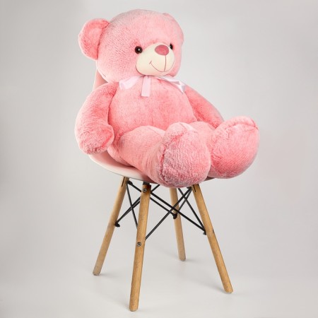 Soft toy "Bear" with a bow, 85 cm, pink color