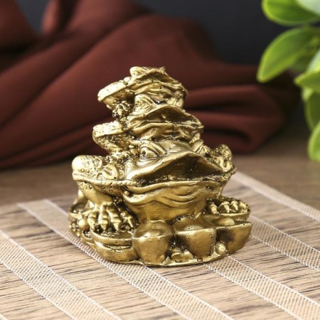 NECK Polystone for bronze "Three toads - Pyramid" 7x8.8x6.3 cm-3