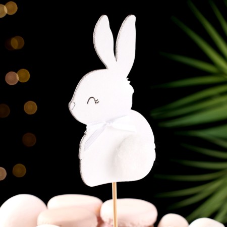 Topper "Bunny", 11x6 cm, white