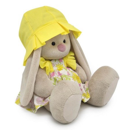 Soft toy "Bunny Mi", in a summer kit with panama, 18 cm-2