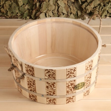 Gang made of linden, 15 l, round, plastic insert, handle-lane (Figure 2)-5