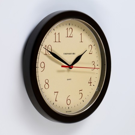 Wall clock, series: classic, D-24 cm, brown rim-1
