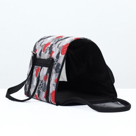 Bag - Animal carrying "Print", size S, 39 x 23 x 27 cm, hearts-3