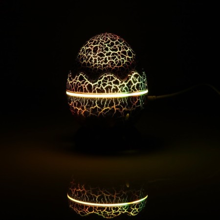 Light device "Dinosaurian egg" 10 cm, speaker, removable hemisphere, glow of RGB, remote control, USB, blue-13