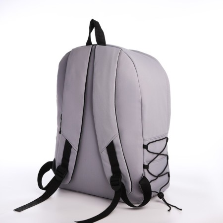 Young backpack from textiles on lightning, 4 pockets, gray color-3