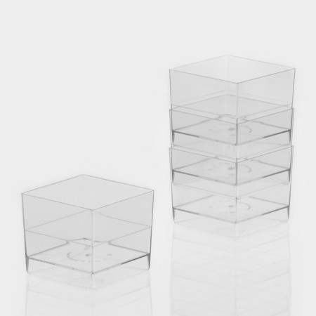 Plastic disposable form for cube buffet, 60 ml, 4.7 × 4.7 cm, transparent color-2