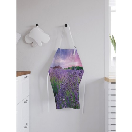 Apron kitchen with a “lavender in color” photo print, adjustable, size OS-1