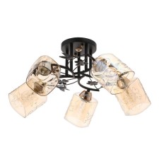 Economic Service Chandelier 00101/5 5x60W E27, black/amber, 56x56x28 cm