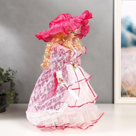 Doll Collectible Ceramics "Lady Victoria in a pink dress" 40 cm-2