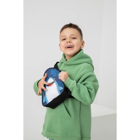Baby backpack for the boy "Shark", on lightning, blue color-5