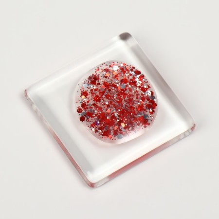 Nail varnish gel, Glitter Flash, 3 phase, 8ml, LED/UV, Transparent/Red color (10)-9