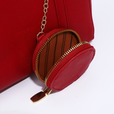 Bag Female Tout with zipper, red color-5