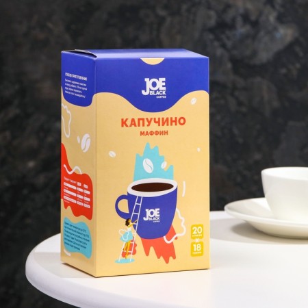 Drink Coffee Soluble Joe Black Coffee "Kapuchino Maffin", 18 g