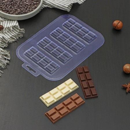 Form for chocolate and sweets plastic "Bank 2 × 4", the color is transparent