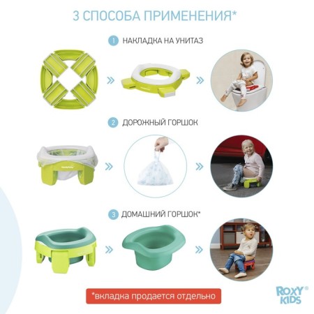 Handypotty road pot in a proprietary bag, lime color-1