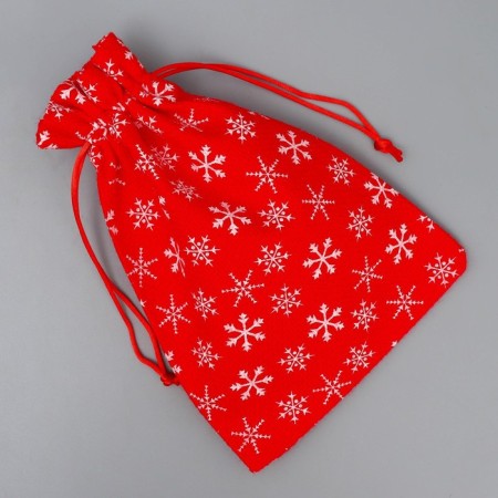 Bag gift canvas "Snowflake Parade", 16 x 24 cm +/- 1.5 cm, New Year-4